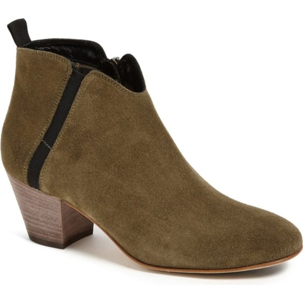 Aquatalia | size 7, fits like 6.5 Famous Army Green Suede Ankle Boots - Picture 10 of 10